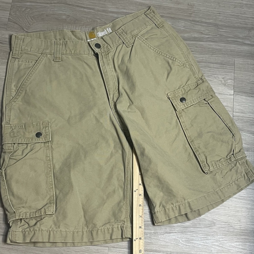 Carhartt Cargo Shorts Mens 34(Fits32) Beige Hiking Camping Outdoors Casual - Picture 5 of 7